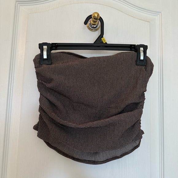 ZARA Ruched Textured Tube Top - Picture 3 of 5